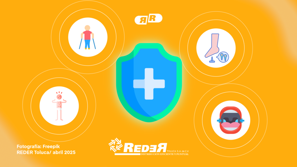 Ilustración de un escudo protector rodeado de íconos que representan enfermedades prevenibles como sarampión, polio y tétanos, con un fondo amarillo que transmite energía y confianza.